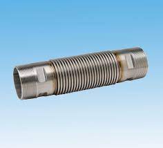 Giunto Compensatore di Dilatazione/Antivibrante per Gas - Soffietto inox Aisi 321/316L - Raccordi alle estremità maschio fisso inox 304 - 1/2" - P.Max 2,5 Bar - L=165mm