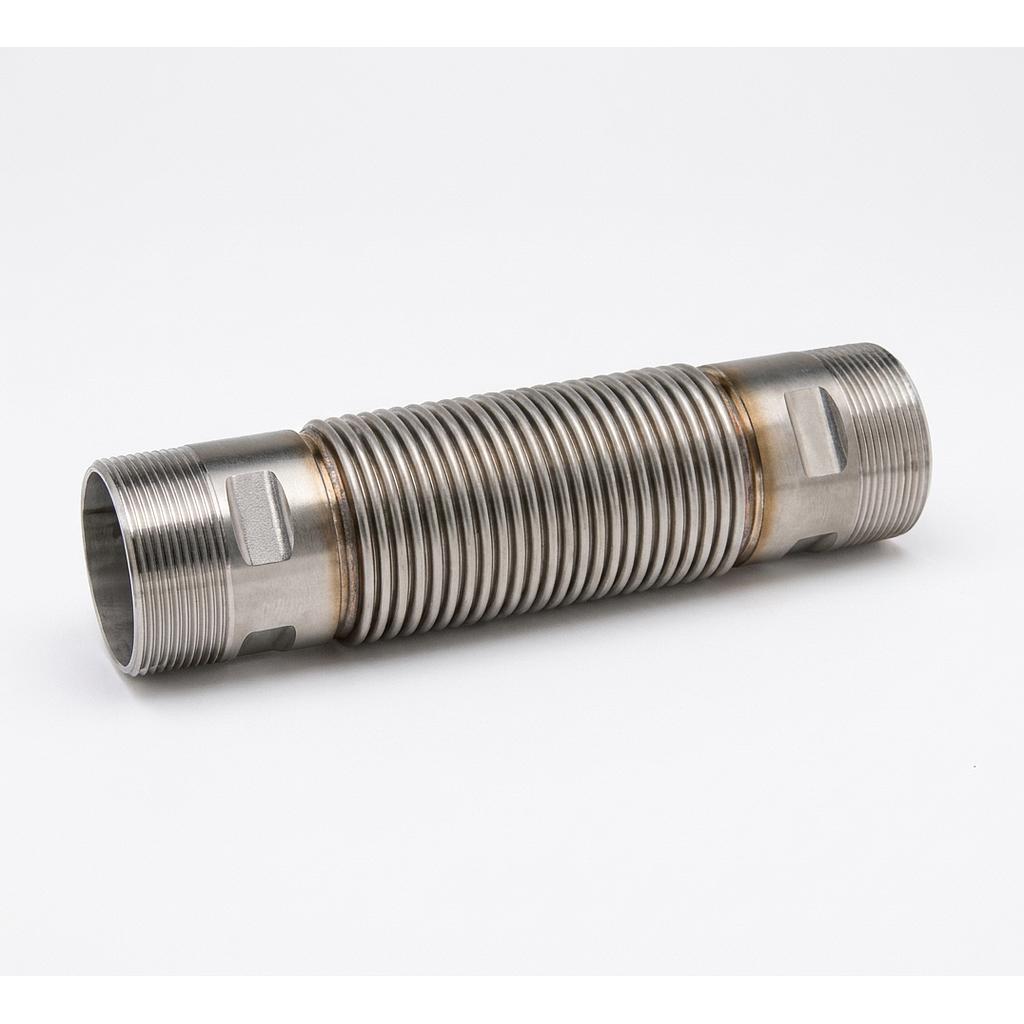 Giunto Compensatore di Dilatazione / Antivibrante per Gas - Raccordi MM Fissi in Inox AISI 304 - Soffietto in Inox AISI 321/316L - L=190 mm - 1"