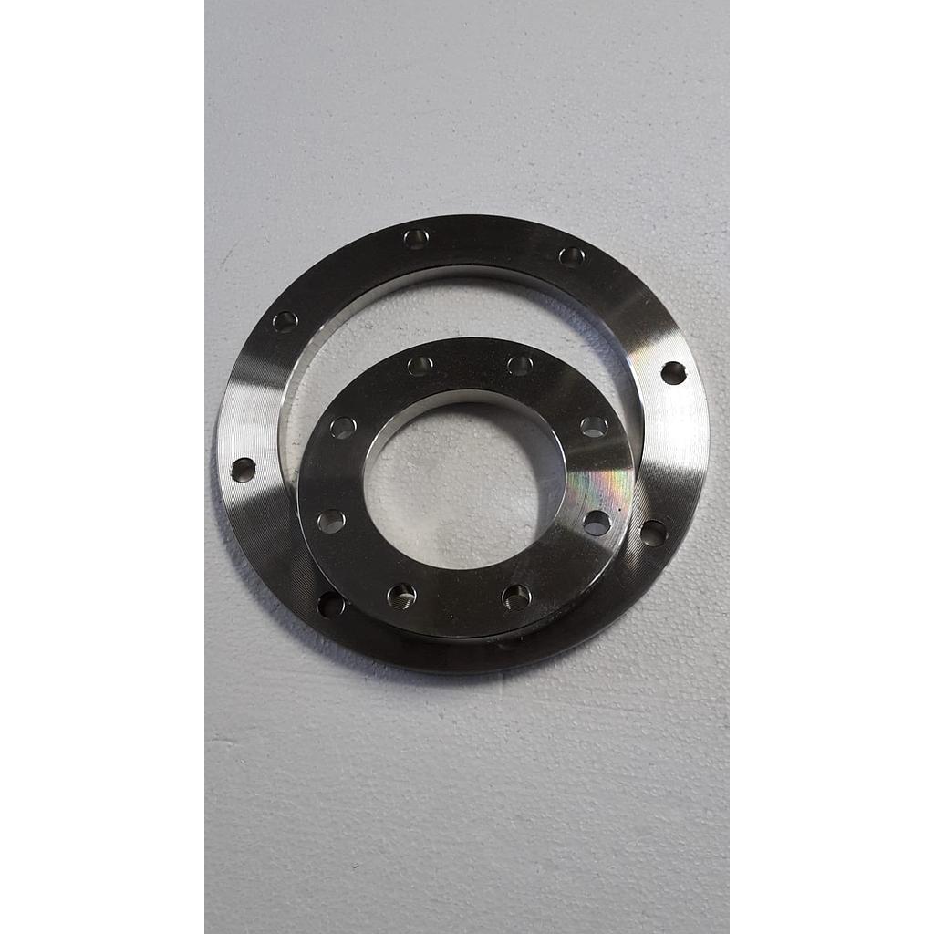Flangia Piana Diametro e Spessore Ridotto Inox AISI 304/304L e ASTM A182 - 8 Fori - Sp. 12 mm - De 200 mm - DN125