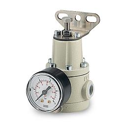 Filtro - Riduttore aria compressa - attacchi  ff. 1/4" - completo di manometro campo 0-35 Psi - mod. FR10/MAN.