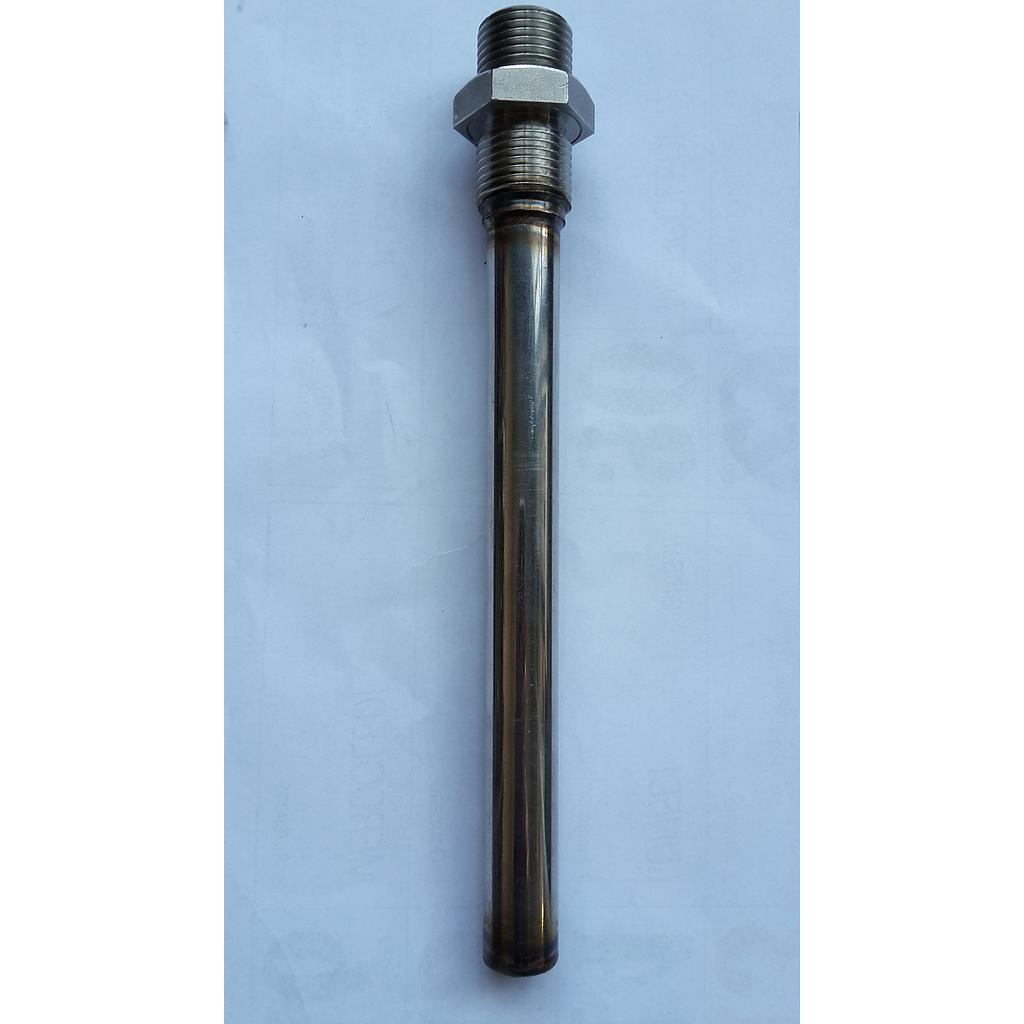 Pozzetto inox 1/2" Gas Maschio x 1/2" Gas Maschio - OMC - W27BB - Lunghezza sotto filetto 160mm - D.est. x int.16x13mm - L.Tot.200 mm