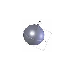 Sfera Galleggiante inox aisi 304 / 1.4301 (EN10088-1) per Regolatore di Livello CSF - diametro 220 mm - Rinforzata - Attacco superiore 3/8" Gas Femmina