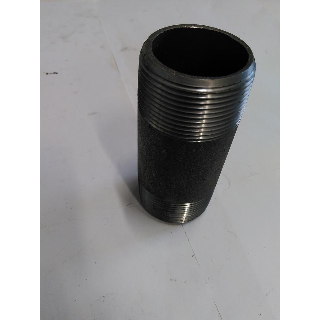 Barilotto A105 S3000/SCH80 - 1 1/2&#34; L=100 mm - Filettato NPT (Nipplo tubo filettato per filettato)