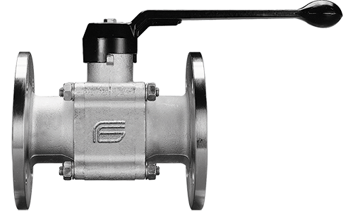 Valvola a Sfera Ottone OLIMPIC, attacchi Flangiati  DN25, P.max 16 Bar,  -15° +120°C          L 140 mm