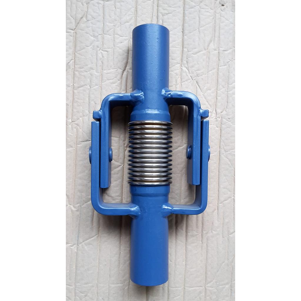 Compensatore Angolare con soffietto inox AISI 321 DN50 PN16 - Completo alle estremità di attacchi e armatura in acciaio al Carbonio - Manicotti diam. est 60,3 mm - Lunghezza totale 450 mm