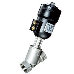 Valvola pneumatica On-Off a flusso libero - corpo microfuso inox316L PN40 , filettato FF gas 1" - Testata Nylon T50 - Press.diff.max 9 Bar - PCIPFM_025_1_1