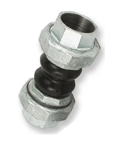Giunto Elastico Antivibrante - Bocchettoni FF in Ghisa Zincata PN10 - Giunto in EPDM con Rinforzi di Tela in Nylon - 3/4"