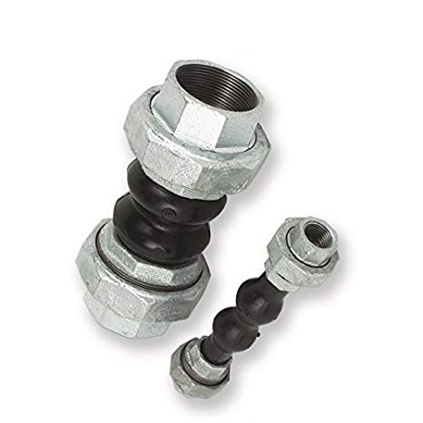 Giunto Elastico e Antivibrante filettato FF 1 1/2" - PN10 - Corpo in EPDM con rinforzi di tela in Nylon - Bocchettoni in ghisa zincata - Temperatura di impiego -10 +105°C