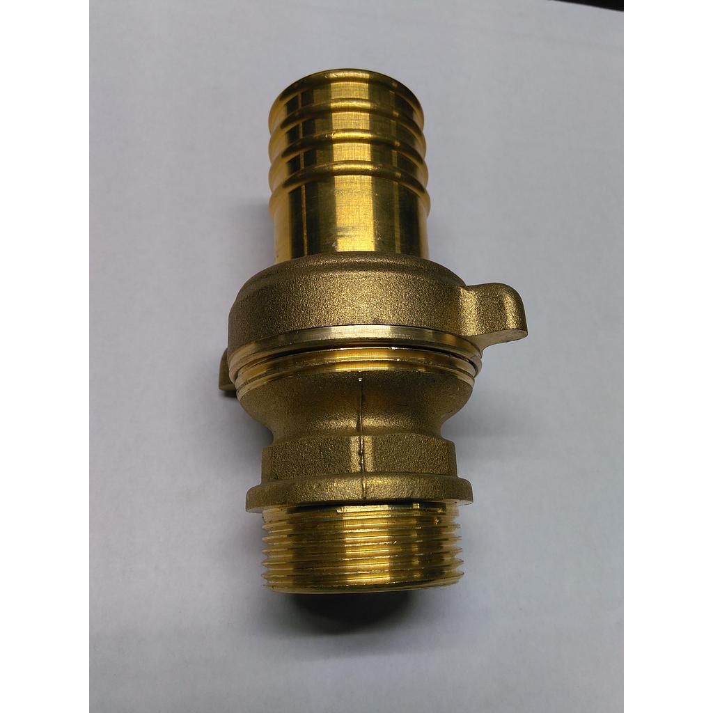 Raccordo P/Gomma in Ottone 3 Pezzi Diritto Sede Conica - Maschio 1 1/4" x 40 mm