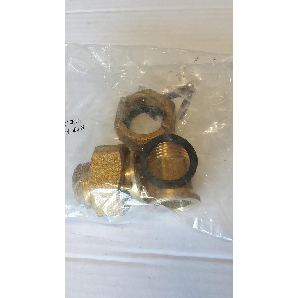 Kit raccordi in Ottone per Contatore - Maschio 1&#34; x Femmina Girevole 1 1/4&#34;