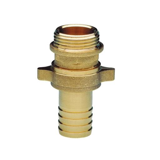 Raccordo P/Gomma Ottone 3 Pezzi Diritto Sede Conica - Maschio 1 1/2" x 50 mm