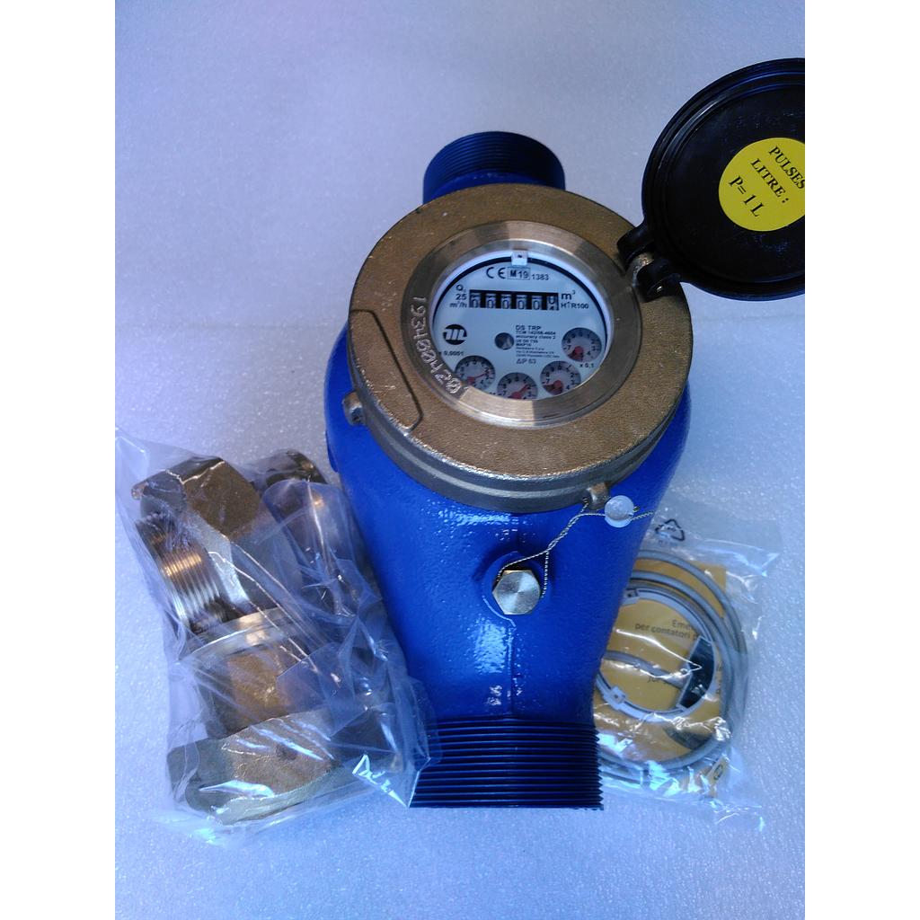 Contalitri a getto multiplo DS TRP - 2&#34; + reed K=1 cavo 1 mt. + kit raccordi - Q3=25MC/H - MID - L=300mm