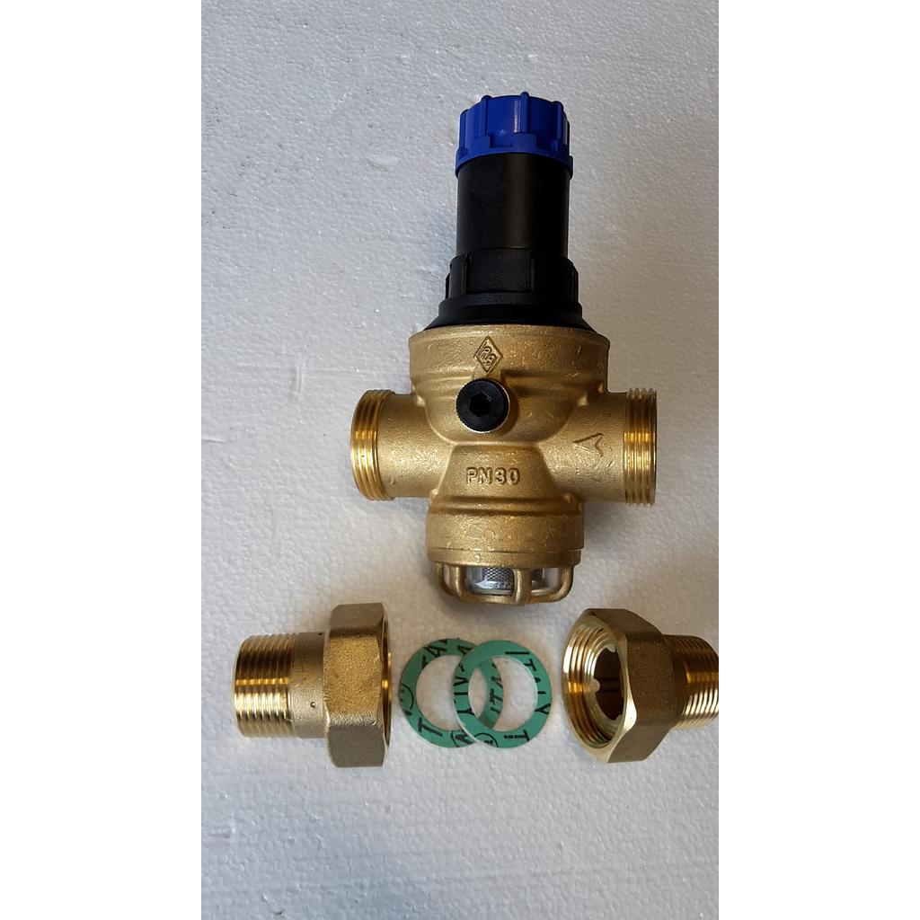 Riduttore  pressione acqua  1&#34;  - Sede Compensata , Filtro inox 500 Micron ,Tazza trasparente - -10 / +70°C - Press.max 30 Bar a 20°C - Campo regolazione 1,5 - 6 Bar - Mod.EURO 300000 - RB 