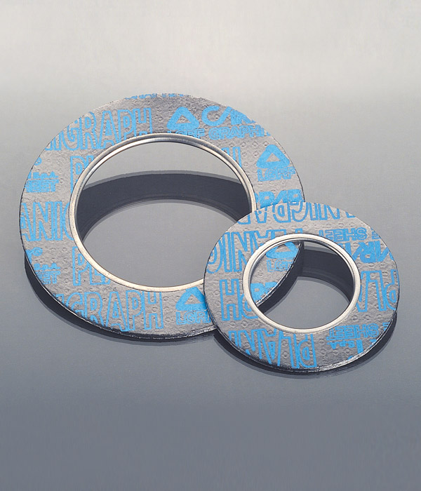 Guarnizione Grafite armata inox a Grattugia - anello inox di rinforzo su foro interno - sp. 2 mm - PN25/40 DN150 - Metalbond