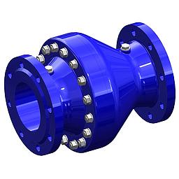 Valvola ritegno a membrana Idrostop, corpo in ghisa EN.GJL.250 PN16, attacchi flangiati PN16 DN0100, membrana EPDM, temp.max 80°C, contropressione 0,3 Bar - TIS