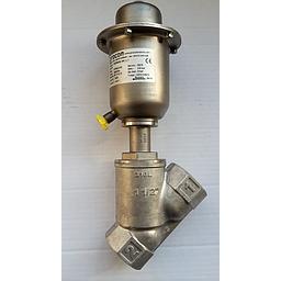 Valvola Pneumatica On-Off a flusso libero - Corpo microfuso inox aisi 316L PN25 , filettato FF Gas - 1 1/2" - testata inox aisi 304 T70 - Press.diff.max 8 Bar - PCIFMCM_040_2_1