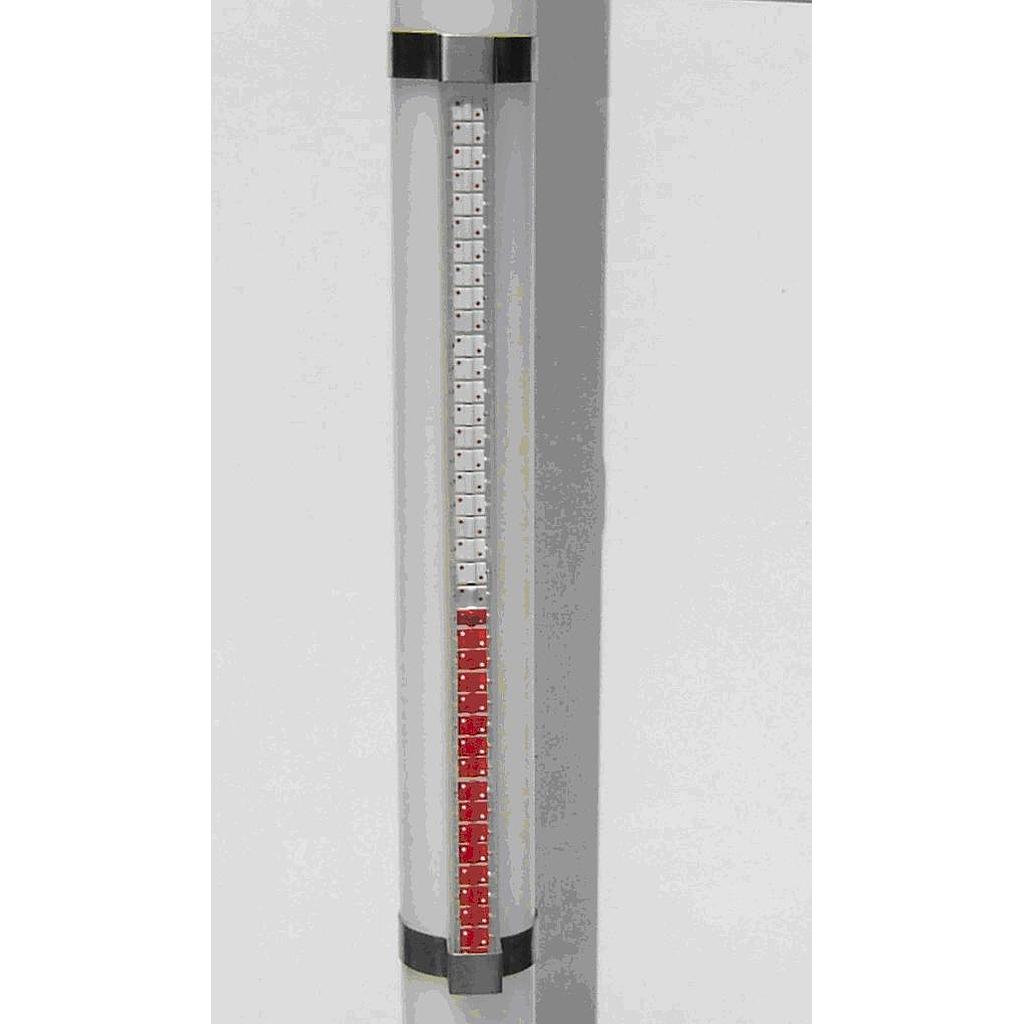 Scala Indicatrice Magnetica - in Policarbonato trasparente - Dimens. 23 x 23 mm - Temperatura max  140° - mod. MK22 - MNA - (Prevedere 2-3 fascette inox secondo lunghezza) - (Indicazione lunghezza in mm)