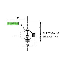 Rubinetto a Maschio - tipo DS D12 in A105 - MF 3/8" Gas