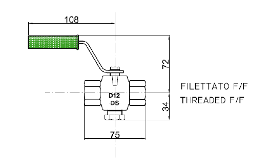 Rubinetto a Maschio - tipo DS D12 in A105 - FF 1/2" Gas