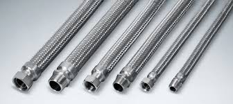 Tubo flessibile, treccia esterna inox aisi 304, soffietto interno inox aisi 316, attacchi alle estremità Maschio fisso ambo i lati da 1" inox aisi 316 - Lunghezza 550 mm