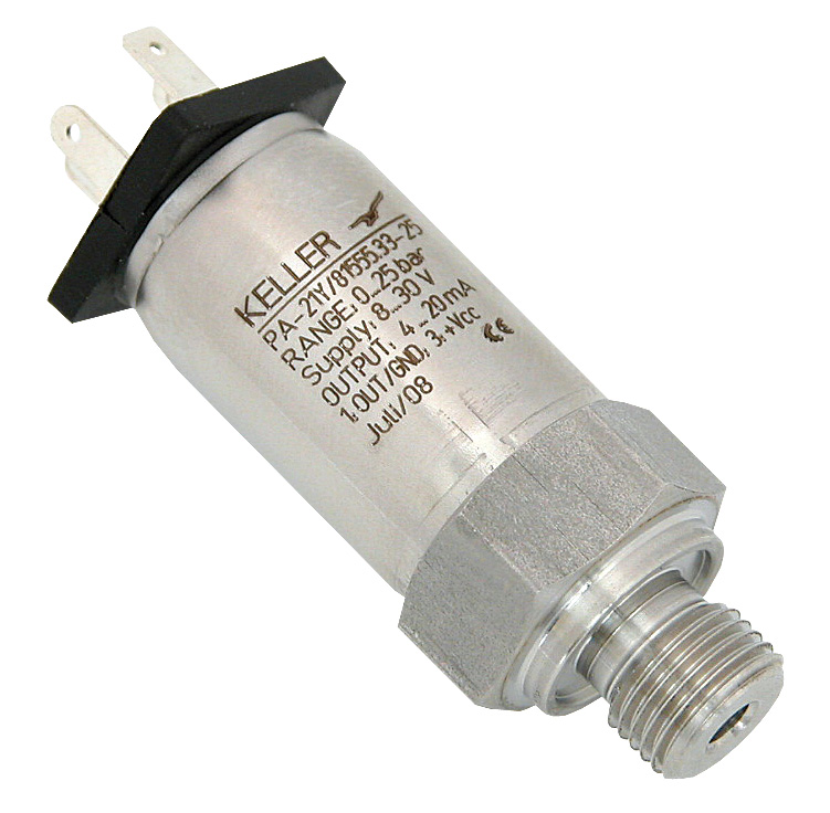 Trasmettitore di pressione Keller - Campo 0-4 Bar - Attacco Gas Maschio 1/4&#34; - Alimentatore 8-28Vcc - uscita 4-20mA - Connettore mpm - Mod. PA-21Y/4bar/80710.34