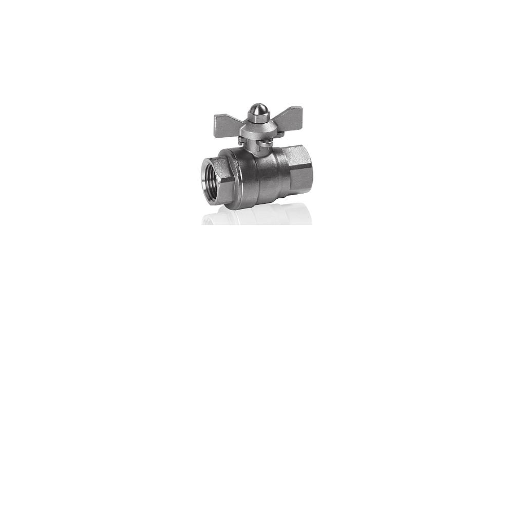 Valvola a Sfera inox 316 - Filettata FF Gas 1/4" - Leva a Farfalla inox 304 - Mon