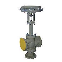 Valvola pneumatica a 3 vie - Miscelatrice - Corpo ghisa sferoidale PN16 DN32 - Prolunga con Soffietto - Testata 275 - Segnale 3/15 Psi - Normalmente Chiusa Via Diritta in assenza di aria - Mod. SBS-A38 - Codice 17696