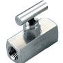 Valvola manuale a spillo - MINI - corpo da barra inox Aisi 316 - Serie 10000 Psi, attacchi filettati gas FF 1/4" - Movimento con barretta inox Aisi 304