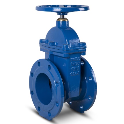 Saracinesca corpo piatto a cuneo gommato - PN16 DN150 - Figura M11 - Costruzione in ghisa sferoidale EN-GJS-400-15, corpo piatto a vite interna, tenuta o-ring, cuneo rivestito in gomma EPDM - 0011EK15003