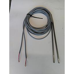 Termoresistenza PT100 , cavo Silicone mt.3 , guaina inox 316 - 6x200 mm - 3 fili - molla Antipiega .