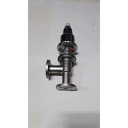 Valvola pneumatica ON-OFF a Squadra - Attacchi flangiati 'Ridotti' DN25 -corpo inox 316 - testata inox T50 - Mod. SQ98 - Cod.SQ980255CR/T - Hofmann