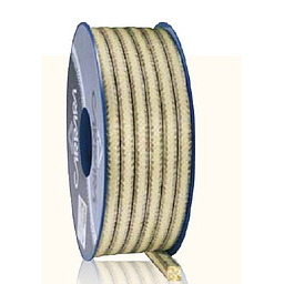 Treccia quadra DINACOMB KD6605 - 12x12 mm - Fibra Kevlar impregnata  di PTFE - Temp.max 250°C - 30 Bar - Campo PH  3/12 (0,22 Kg al Mt.)