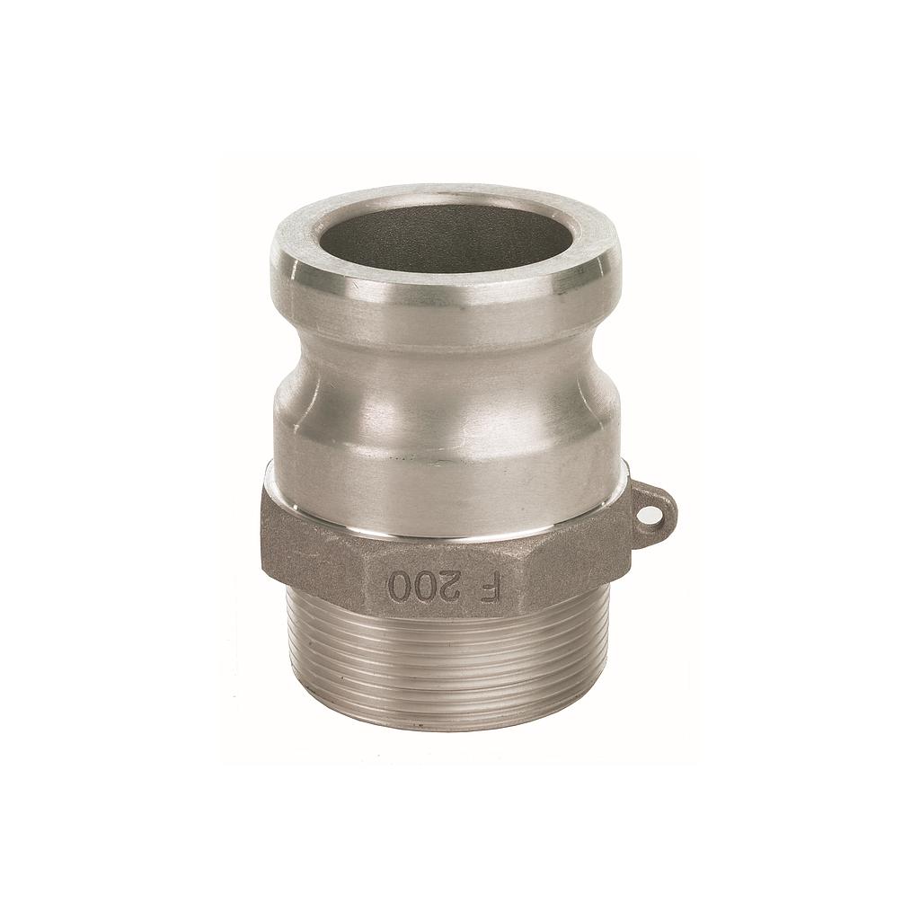 Raccordo rapido tipo Camlock inox aisi 316 - Tipo F - DN50 - 2&#34; - Maschio filettato Maschio