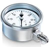 Manometro tutto inox - diametro 63 MM - Attacco radiale inox 316 da 1/4" Filettato Gas Maschio - Campo 0-2,5 Bar - Quadrante asciutto - MNSS/L63-0-2,5