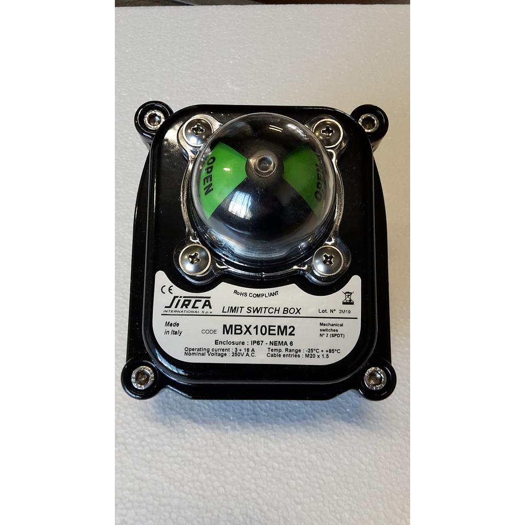 Box micro Mod. MBX10EM2 - 2 Contatti Micro Elettromeccanici SPDT - Completo di Kit Adattamento Squadrette in AISI304 - Completo di Kit Viti per Squadrette - Sirca