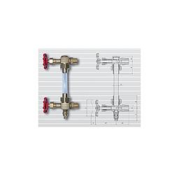 Gruppo porta-livello - Inferiore - Con valvola a spillo in Ottone con volantino + scarico - Attacco Gas Maschio 1/2x16mm - Completo di guarnizione in silicone - Art. 135