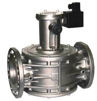 Elettrovalvola per  Gas in Alluminio , Normalmente Chiusa , a Riarmo Manuale , attacchi flangiati DN100 PN16 - press.max. 500MBAR - mod. M16/RM NC - cod. 040118 