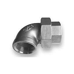 Bocchettone 90° Inox AISI 316 - Tenuta Conica - Filettato Gas Conico - IMP - FF - 1 1/2"