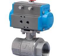 Valvola a sfera monoblocco - Corpo inox aisi 316 - Sfera inox aisi 316 - Tenuta Teflon - Filettata FF - 1" Gas - Flangetta ISO5211 - completa di attuatore pneumatico a Semplice Effetto SR52 - Cod.Art.8P000400 