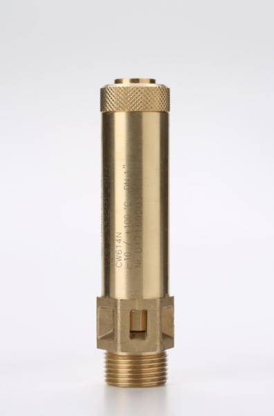 Valvola di sicurezza Nuova General Instruments mod. F18 - Brass - Connessioni 1" ISO 228 Gas Maschio in ingresso - a Scarico Libero - Tenuta VITON (-20/+200°C) - Fluido: ARIA - Collaudo: INAIL+CE IV    