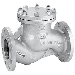 Valvola ritegno a flusso avviato, corpo acciaio carbonio A105 PN40, attacchi flangiati PN40 DN100, otturatore a piattello, con molla, tenuta metallica - Fig. 335 - Mival