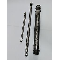 Tubo flessibile - treccia esterna in Aisi 304 - soffietto interno Aisi 316 - attacchi alle estremità maschio fisso ambo i lati - inox 316 - 1 1/4" - Lunghezza 1000 mm   