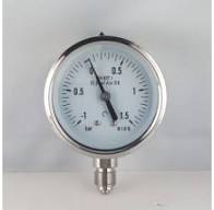 Manovuotometro cassa inox diam. 63 mm - attacco radiale da 1/4" Gas Maschio in ottone - Campo -1 / 1 Bar - Quadrante asciutto