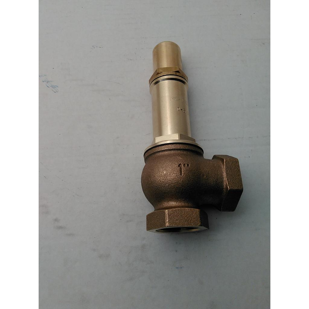 Valvola di Sicurezza a Squadra, corpo in bronzo, Tenuta in PTFE, filettata FF 1" - Certificata PED/CE - Vapore Saturo - Mod.082H05