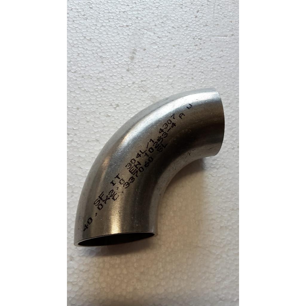Curva 90° Saldata Elettrounita inox aisi 316L - Grezza - diam. 16x1,5 mm - R=24 - Cert.EN/4