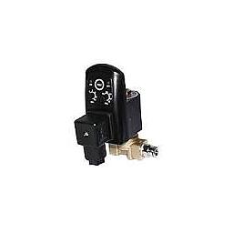 Scaricatore di condensa Temporizzato , per  Serbatoi di Aria Compressa - Attacco maschio ingresso gas 1/2" , con Filtrino incorporato - Elettrovalvola  230Vac da  1/4" , passaggio int.2,2 mm , con raccordo x scarico con tubo Rilsan d.est.6mm + Connettore Temporizzato con Trimmer apertura  da 0,5  a 10 Secondi - Trimmer di chiusura  0,5 a 45 Minuti - Mod.SCE 01 - cod. 2215SCE001N  