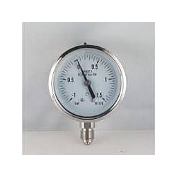 Manovuotometro cassa inox diam. 63 mm - attacco radiale 1/4" Gas Maschio inox - Campo -1 / +1 Bar - Quadrante asciutto 