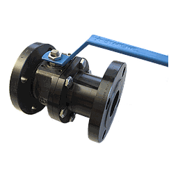 Valvola sfera 2 pezzi, PN40, Starline Split Star 175SGS - Full Bore - Corpo acc.carbonio LF2, sfera 316, tenuta Ptfe/Grafite - T.-100 / + 260°C - Attacchi flangiati PN40 DN20 + Leva - cod.175SGS02040UNI