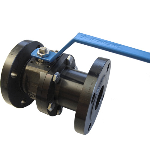 Valvola sfera 2 pezzi, PN40, Starline Split Star 175SGS - Full Bore - Corpo acc.carbonio LF2, sfera 316, tenuta Ptfe/Grafite - T.-100 / + 260°C - Attacchi flangiati PN40 DN40 + Leva - cod.175SGS04040UNI
    