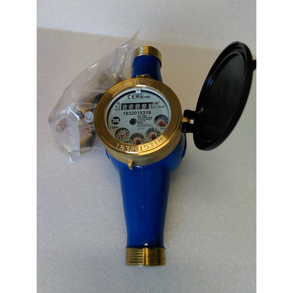 Contatore a getto multiplo DS TRP - 1" + kit raccordi - Q3=6,3MC/H - MID